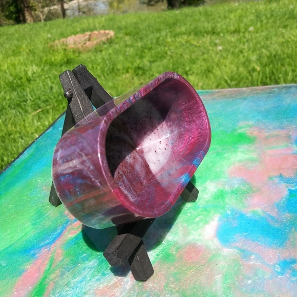 Purple Post It Note Holder Organizer Resin Art Handmade Cute Office Desk - Picture 6 of 12